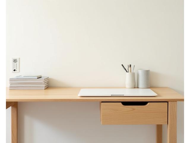 シンプルデザインの書斎デスク